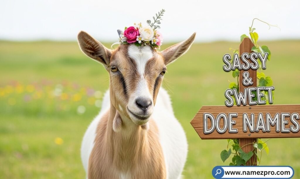 Funny female goat names list with sassy doe goat on farm, cute and punny girl goat name ideas 2026