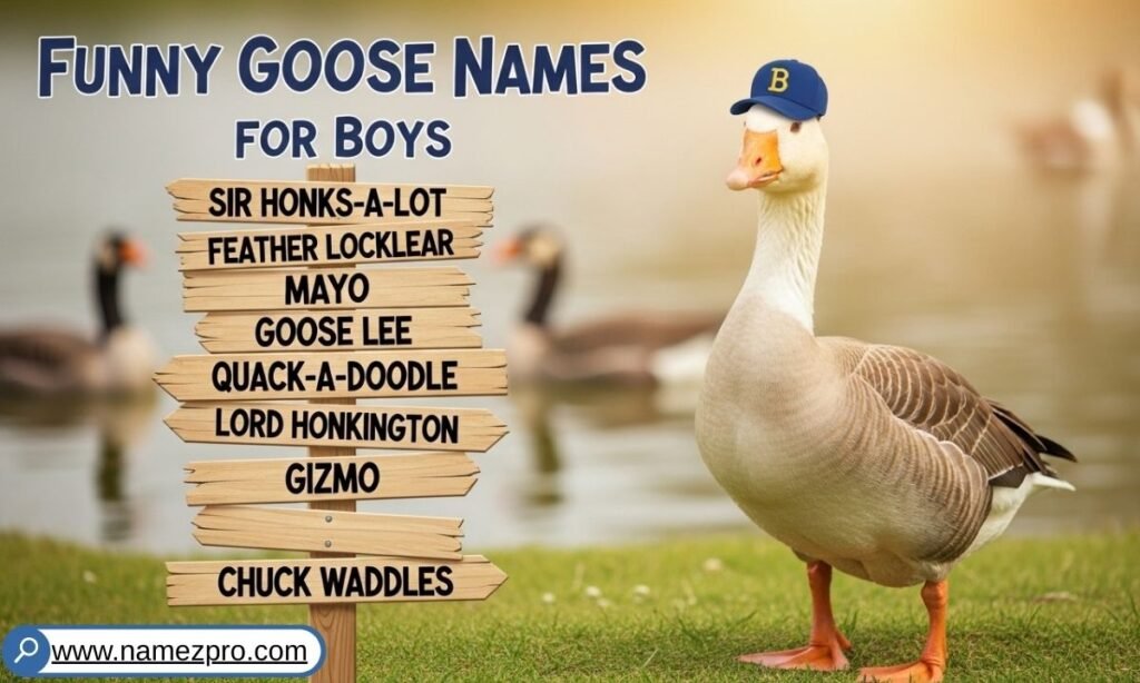 Funny Goose Names for Boys list with hilarious, strong, and playful Funny Geese Names for male pet geese