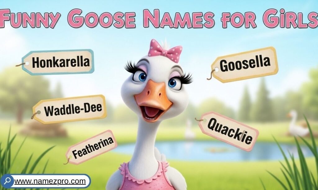 Funny Goose Names for Girls list featuring cute, sassy, and unique Funny Geese Names for female pet geese