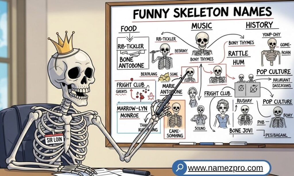 โFunny skeleton names by theme with hilarious, creative, and unique skeleton-names for girls, boys, office teams, and sports squadsโ