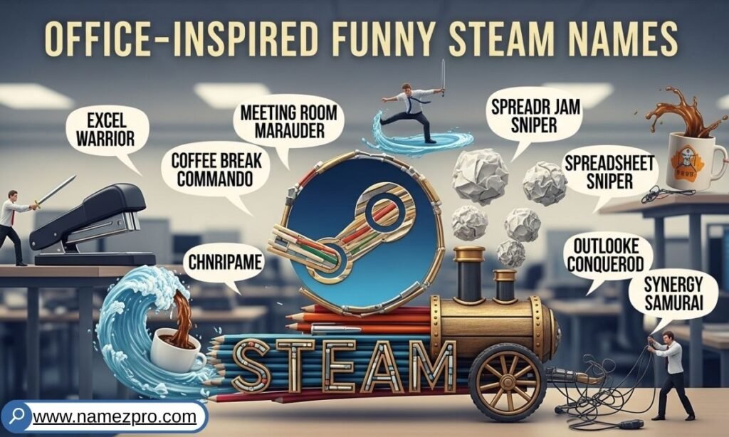Office-inspired funny Steam names – corporate, work-themed, and hilarious gaming username ideas for 2026
