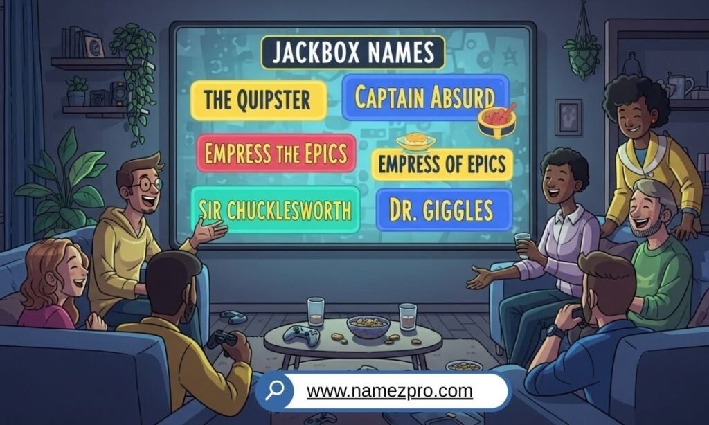 Unique Jackbox Names – creative, quirky, and hilarious username ideas for 2026 Jackbox Party Pack, gaming nights, and friends’ laughter.