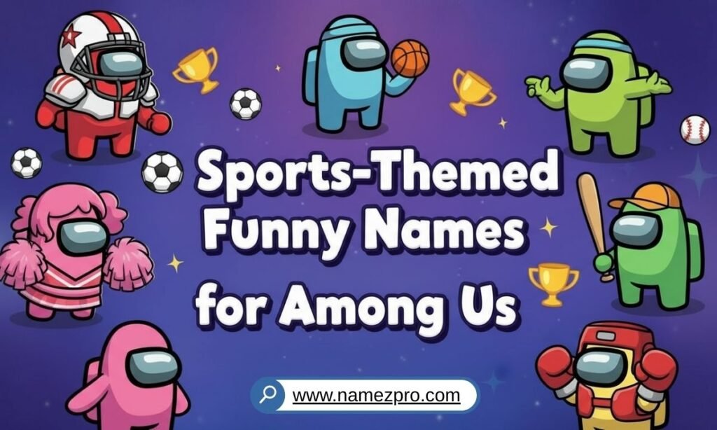 Sports-themed funny Among Us names inspired by football, cricket, basketball, and gaming memes for players who want hilarious in-game usernames