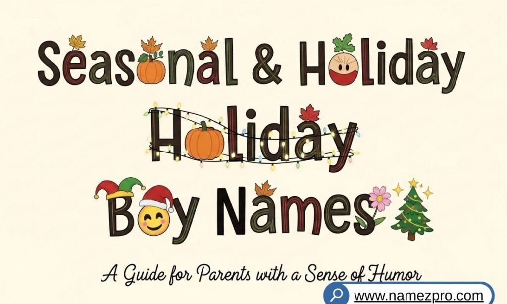 seasonal and holiday funny boy names inspired by christmas halloween summer winter and festive celebrations