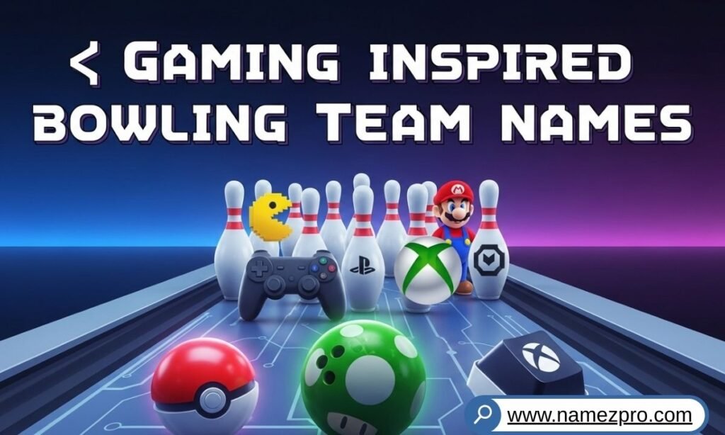 Gaming inspired bowling team names featuring creative, funny, and competitive gamer-themed bowling squad ideas