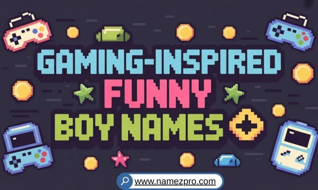 gaming-inspired funny boy names list for gamer tags featuring hilarious, quirky, and meme-style gaming name ideas