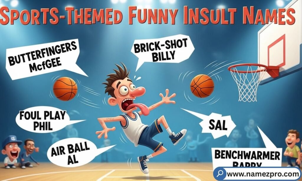 Sports-Themed Funny Insult Names for roasting friends and teams in fantasy leagues, game nights, and competitive matches
