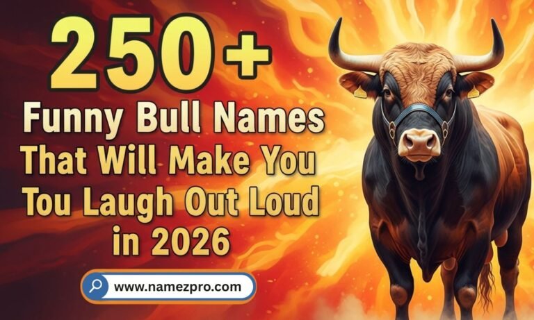 Funny Bull Names list blog post featuring 250+ hilarious, cool, cute, and punny bull names for 2026 farm pets, mascots, and gaming characters