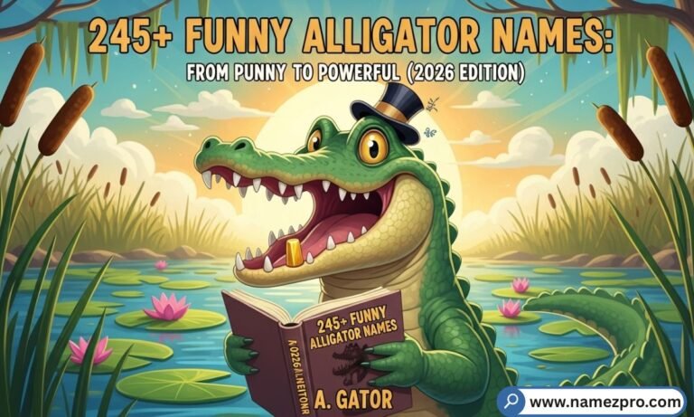 Funny alligator names list featuring punny, cute, and powerful gator name ideas for pets and teams 2026