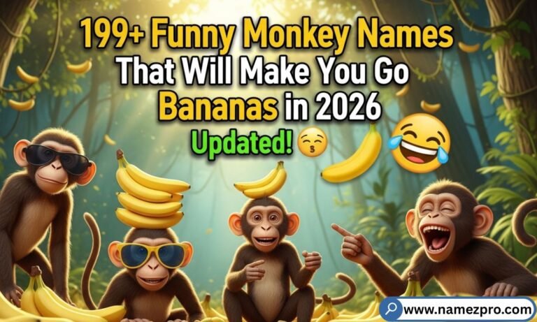 Funny Monkey Names 2026 – Cute, Hilarious & Cool Monkey Names for Pets, Gaming, and More 🐵🍌😂
