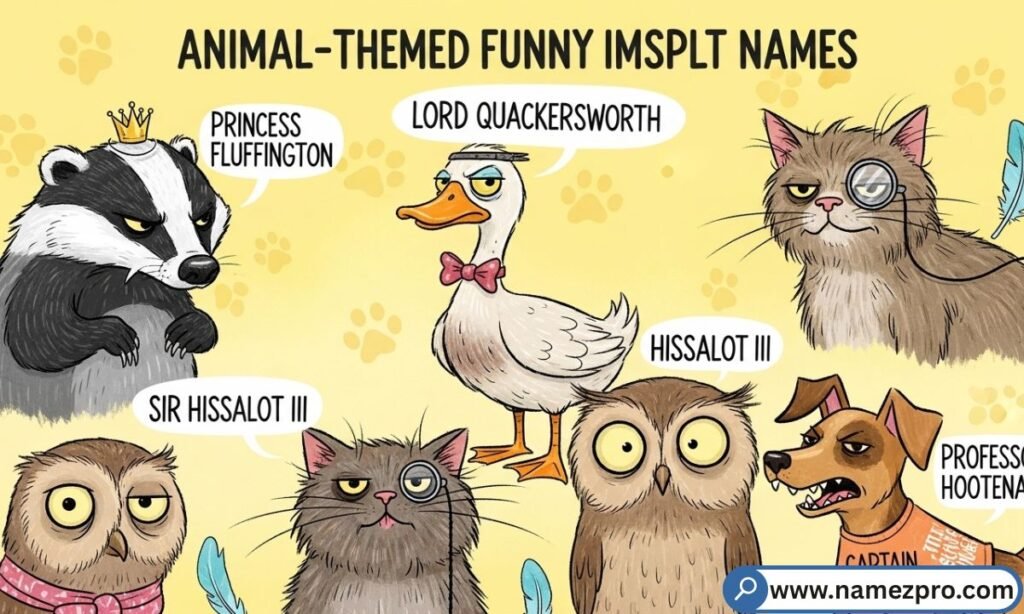 Animal-Themed Funny Insult Names to roast friends and teams with hilarious panda, llama, sloth, and monkey nicknames