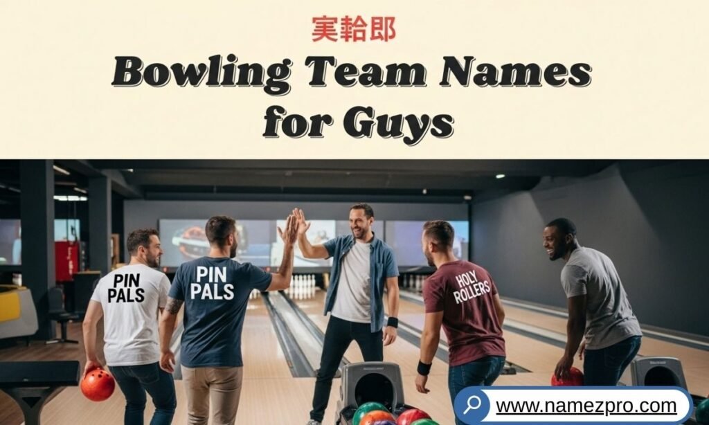 Bowling Team Names for Guys list featuring cool, funny, and competitive male bowling team name ideas