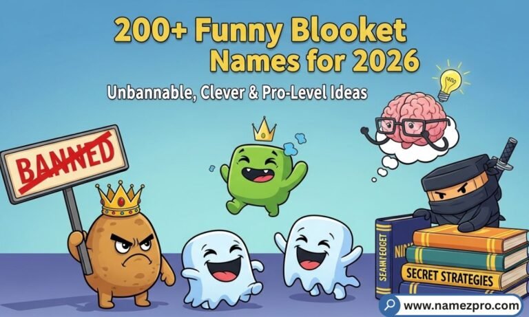 200+ Funny Blooket Names for 2026 list with unbannable, clever and pro-level gaming username ideas on leaderboard