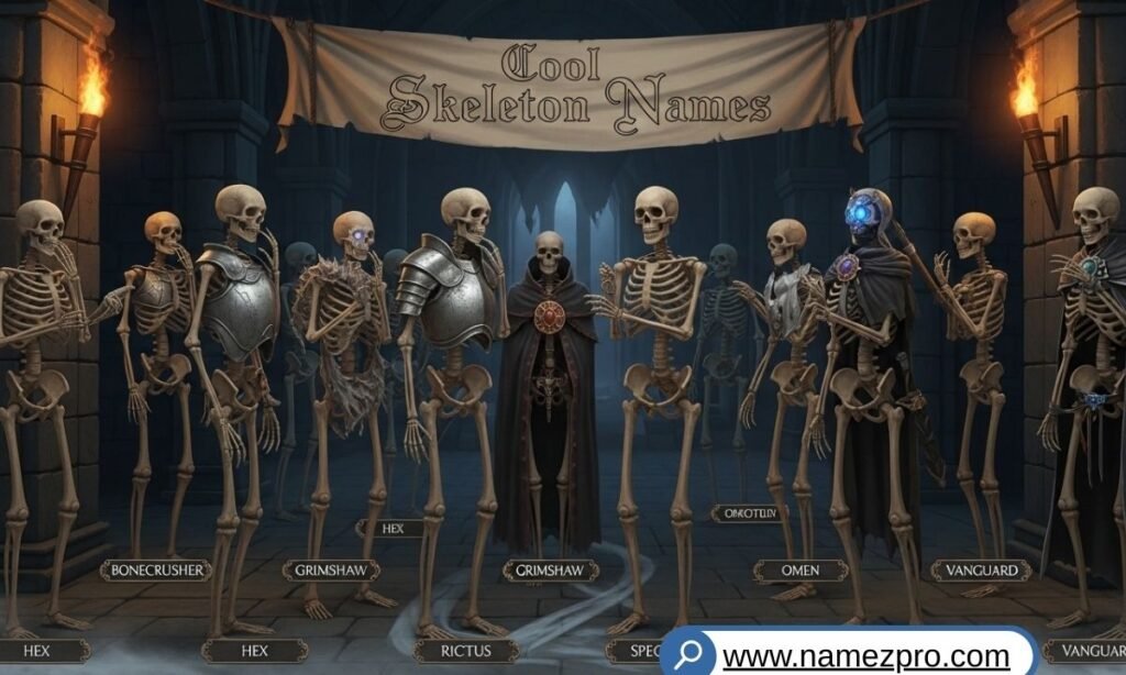 “Cool skeleton names 2026 list with edgy, stylish, and memorable skeleton-names for gaming, teams, and social media”