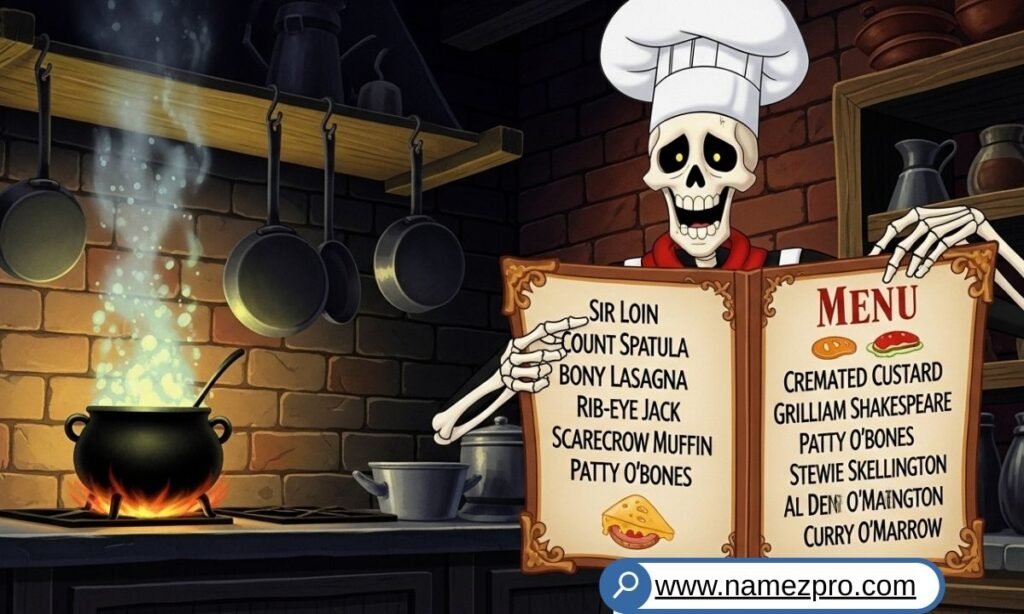 “Funny skeleton food-inspired names with creative, humorous, and memorable skeleton-names based on food and culinary puns”