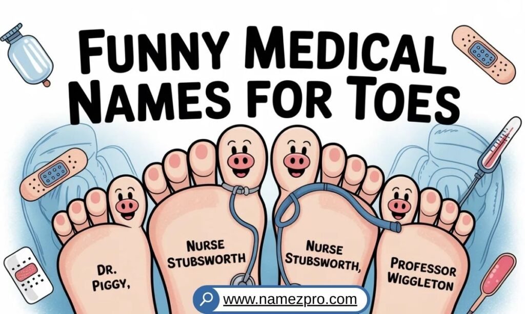 funny medical names for toes using anatomical terms like hallux and digitus with humorous toe nicknames