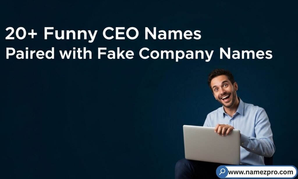 "20+ funny CEO names with fake company names 2026 — hilarious parody business combos for skits & social media"

