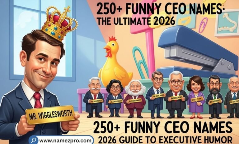 "250+ funny CEO names list 2026 — hilarious executive titles for parody skits, gaming clans & office humor"