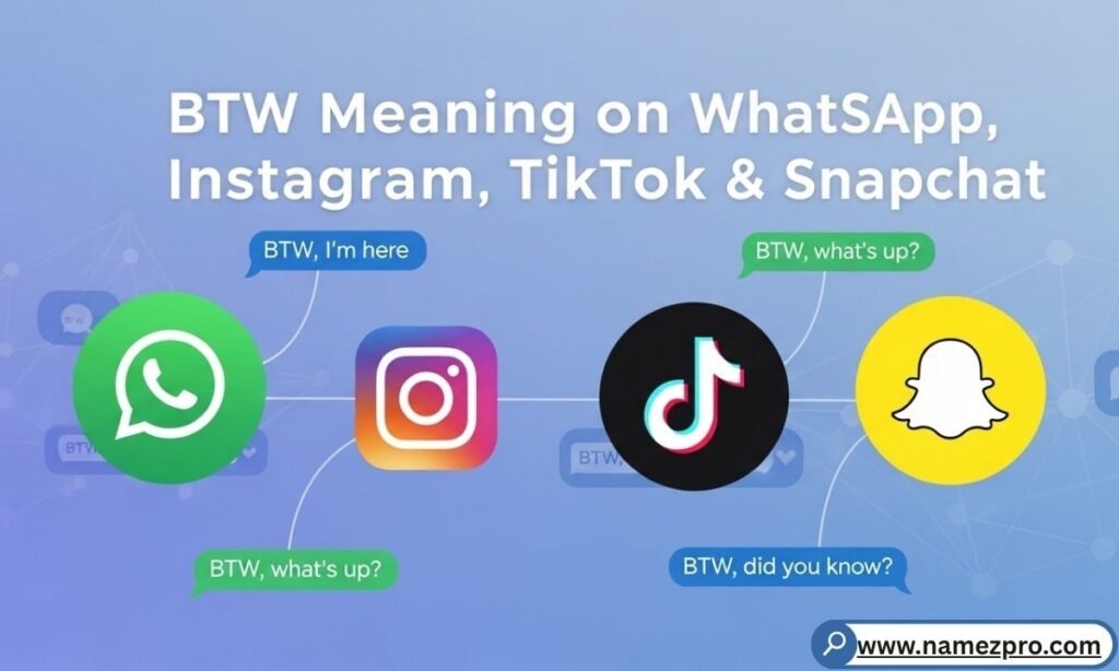 BTW meaning on WhatsApp, Instagram, TikTok, and Snapchat – chat abbreviation “By The Way” in social media messages