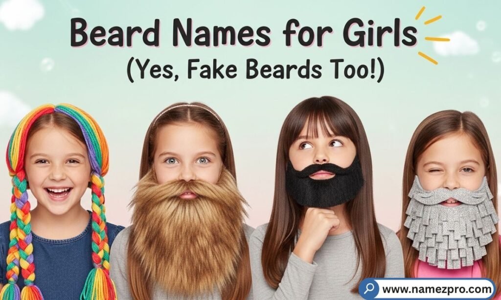 Beard Names for Girls featuring playful, creative, and fake beards with fun nicknames for women.