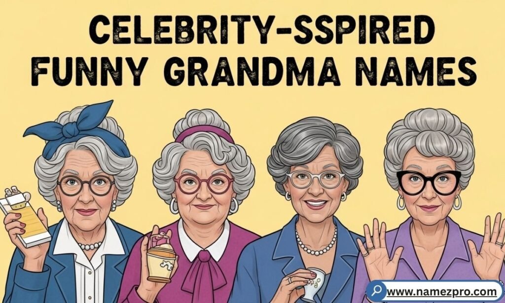 Celebrity-inspired funny grandma names – playful and hilarious grandma nicknames based on famous personalities.