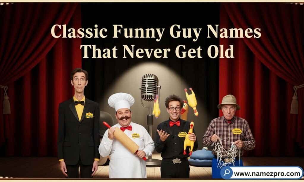 Classic Funny Guy Names – Timeless, hilarious, and unforgettable nicknames for friends, gaming squads, office crews, and social groups.
