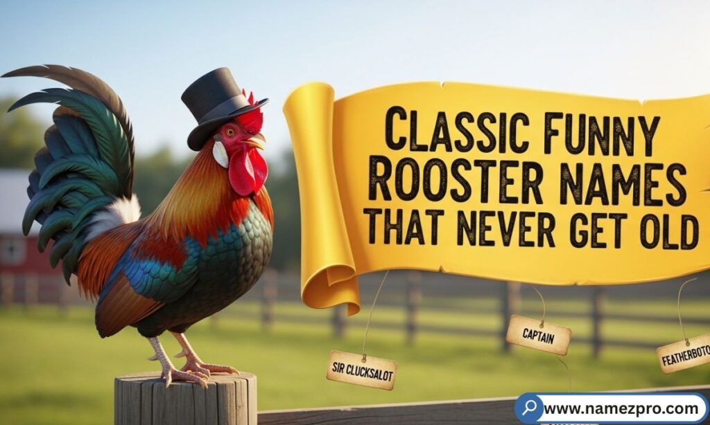 "A proud heritage rooster standing tall on a traditional wooden farm fence at sunrise"