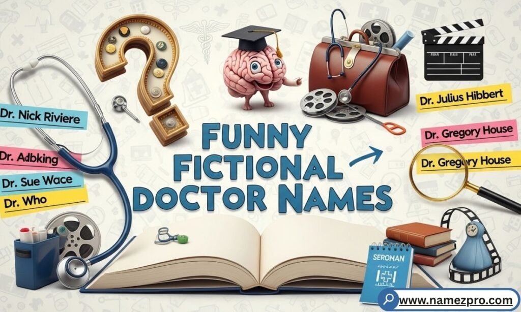 Funny fictional doctor names from popular TV shows movies and books featuring hilarious character names like Dr. Quack and Dr. Giggles
