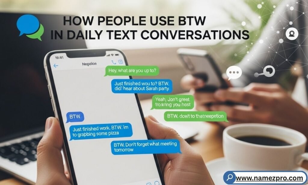 How people use BTW in daily text conversations – examples of “By The Way” in chat, messaging, and social media