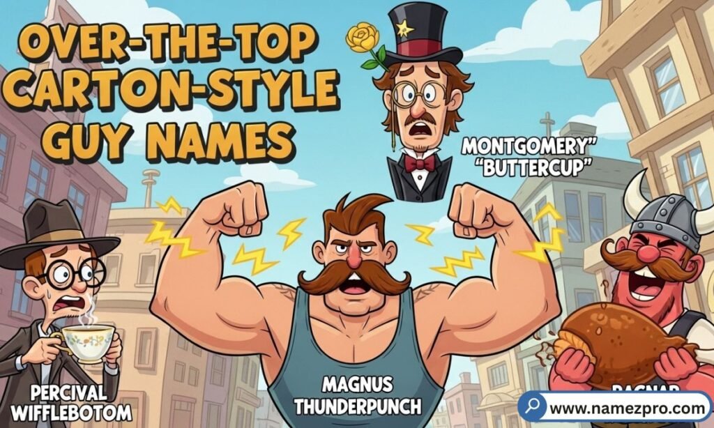 “Exaggerated cartoon-style nicknames for friends and gaming fun.”