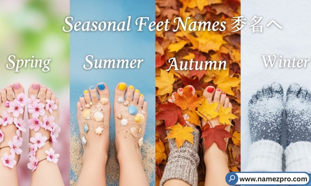 seasonal feet names summer beach toes winter snowflake steps spring autumn foot nicknames 2026
