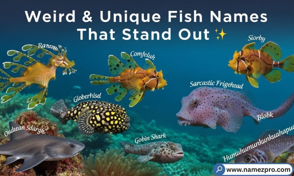 Colorful aquarium fish with weird and unique fish names that stand out for creative pet fish naming ideas