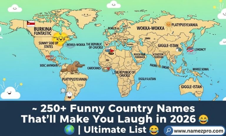 Funny country names list 2026 — 250+ hilarious puns for gaming, trivia, and party team names