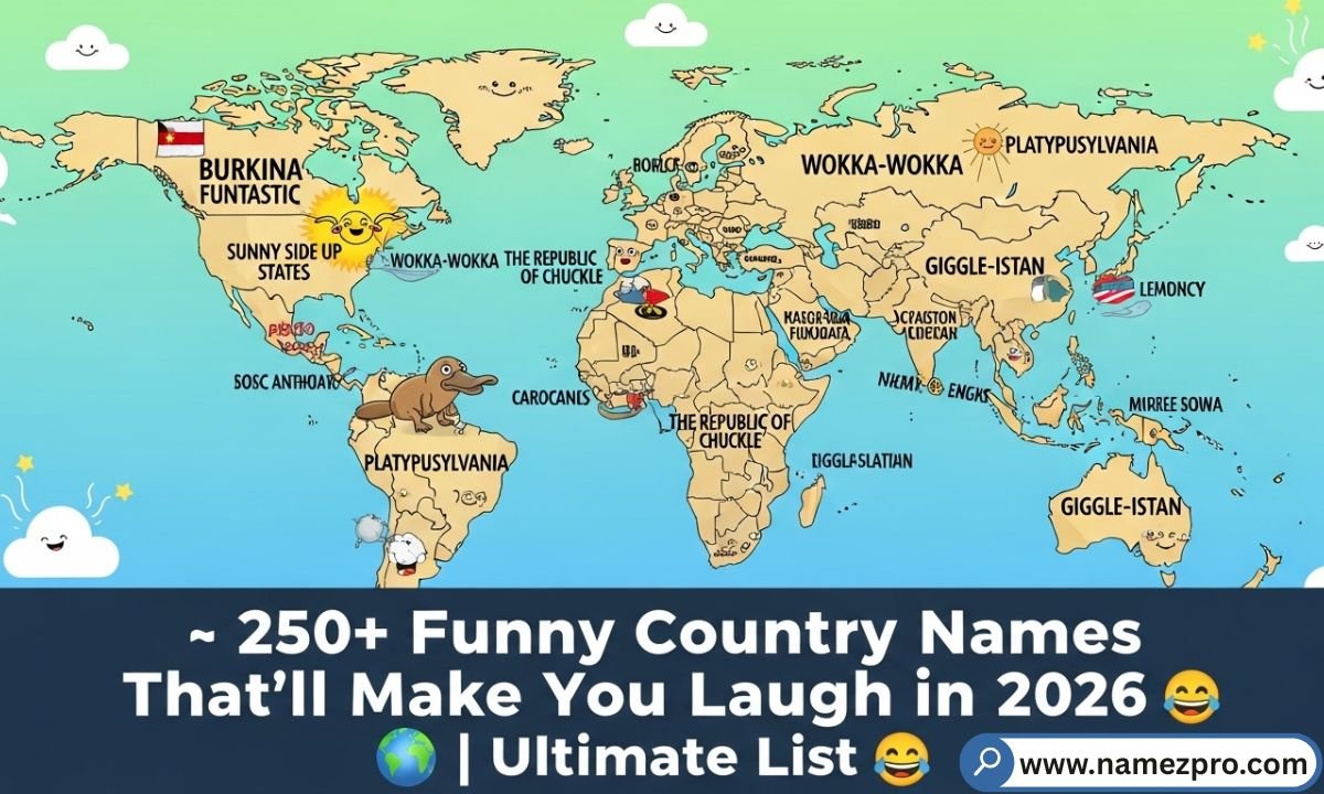 Funny country names list 2026 — 250+ hilarious puns for gaming, trivia, and party team names