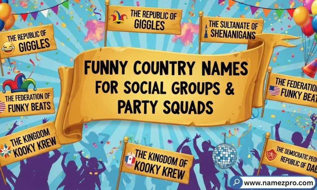 Funny country names for social groups and party squads — hilarious girls, boys and mixed friend group name ideas 2026
