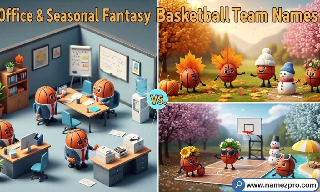 Office and seasonal fantasy basketball team names for work leagues with creative and professional team name ideas