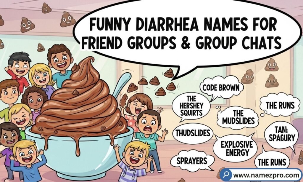 funny diarrhea names for friend groups and group chats 2026 hilarious squad chat names
