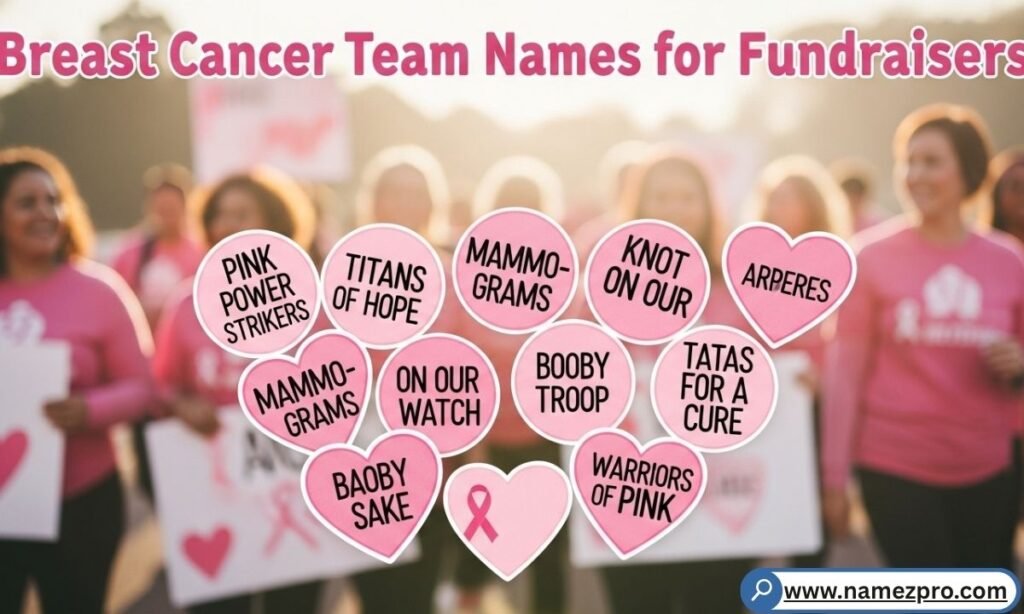 A colorful donation jar surrounded by pink ribbons, symbolizing effective breast cancer team names for fundraisers.