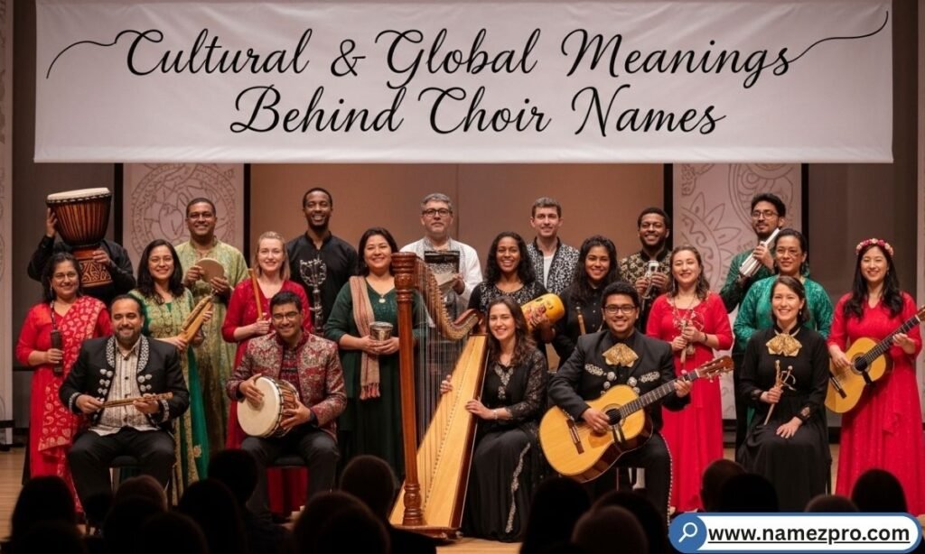 Diverse singers from different cultural backgrounds performing together on stage