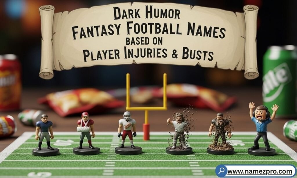 Medical gear and a jersey for injury-related dark humor fantasy football names.