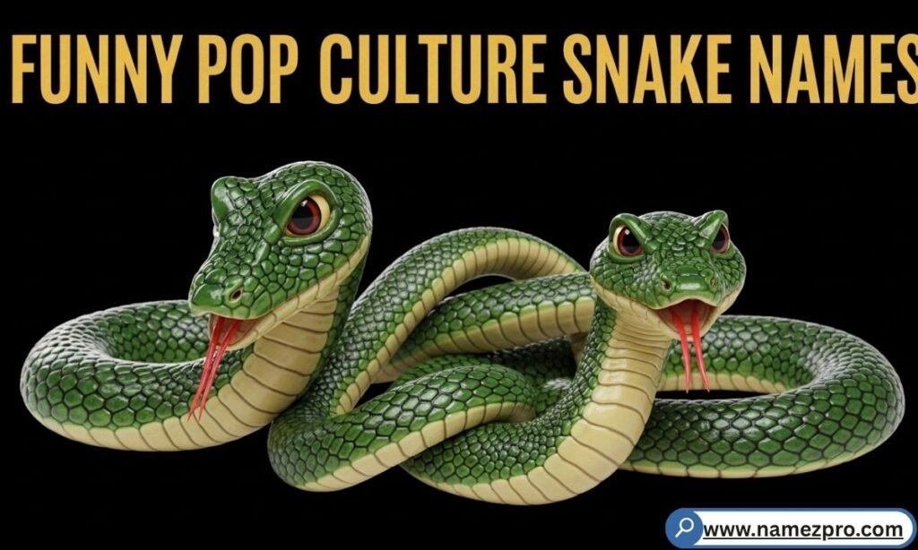 A small snake wearing a tiny 3D-printed wizard hat next to a wand, representing pop culture snake names.