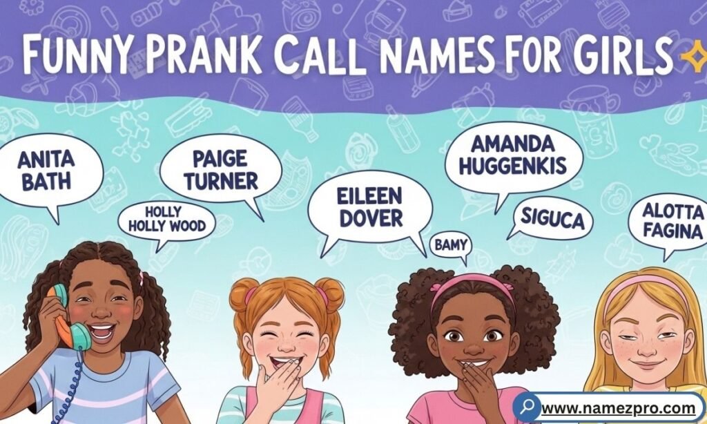 Collection of feminine-themed name jokes and witty wordplay for group chat pranks.