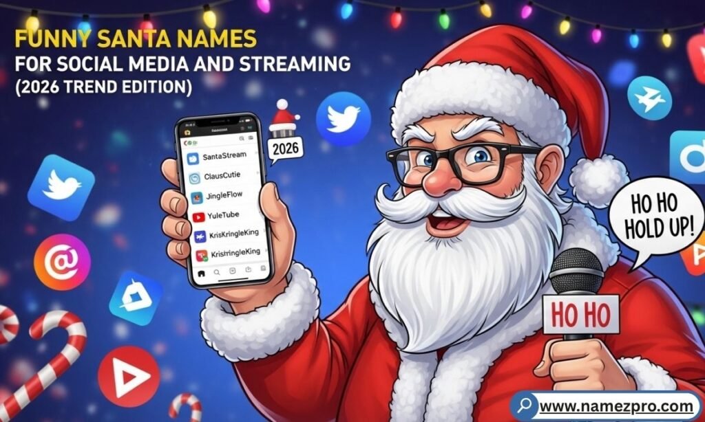Smartphone with streaming overlay and a Santa emoji on screen