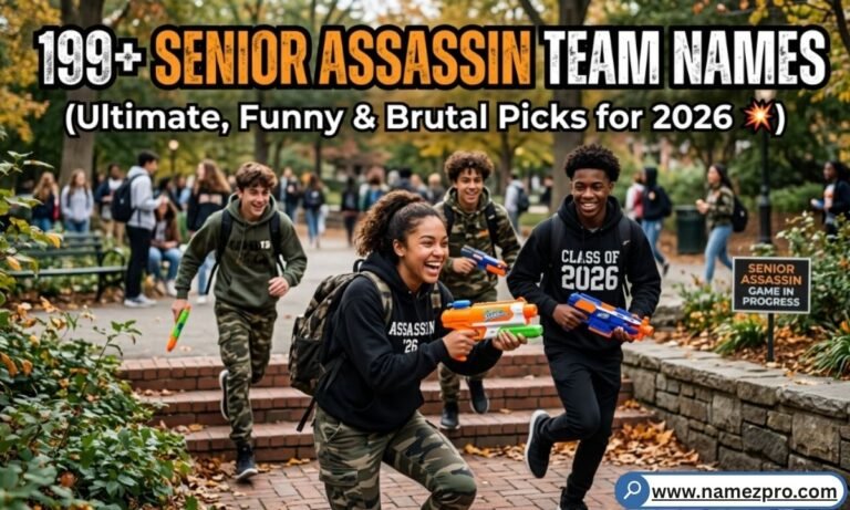 Senior Assassin team names list funny, brutal & ultimate picks for 2026 game.