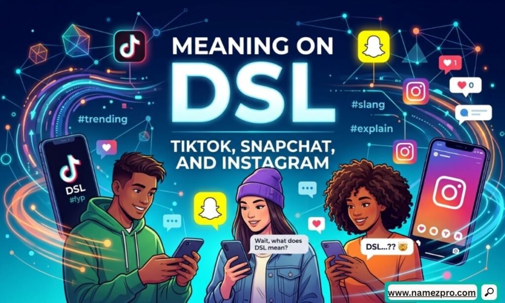 Person scrolling through TikTok, Snapchat, and Instagram on a phone with acronym notifications and comment sections visible
