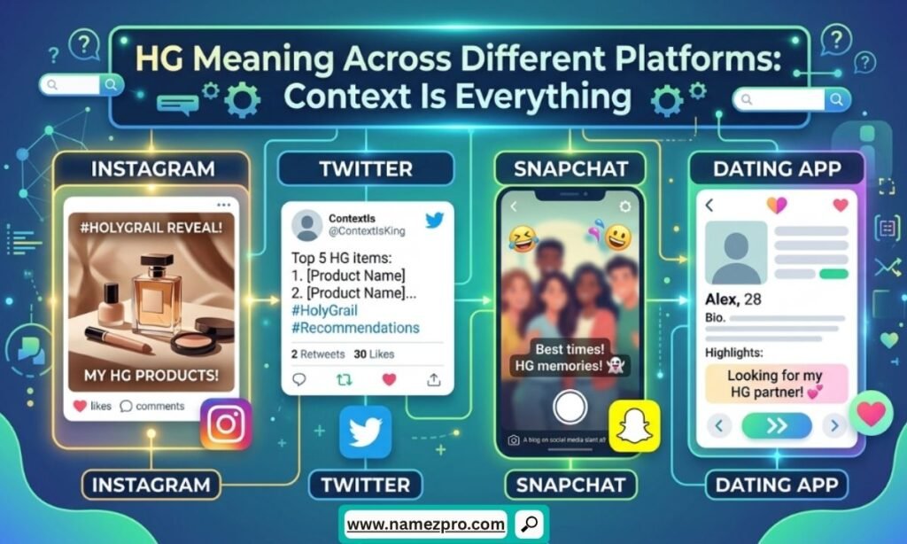 HG meaning across different social media platforms with chat messages and texting slang examples