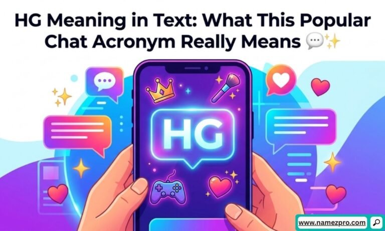 HG Meaning in Text chat acronym explained on smartphone messaging app with social media slang conversation