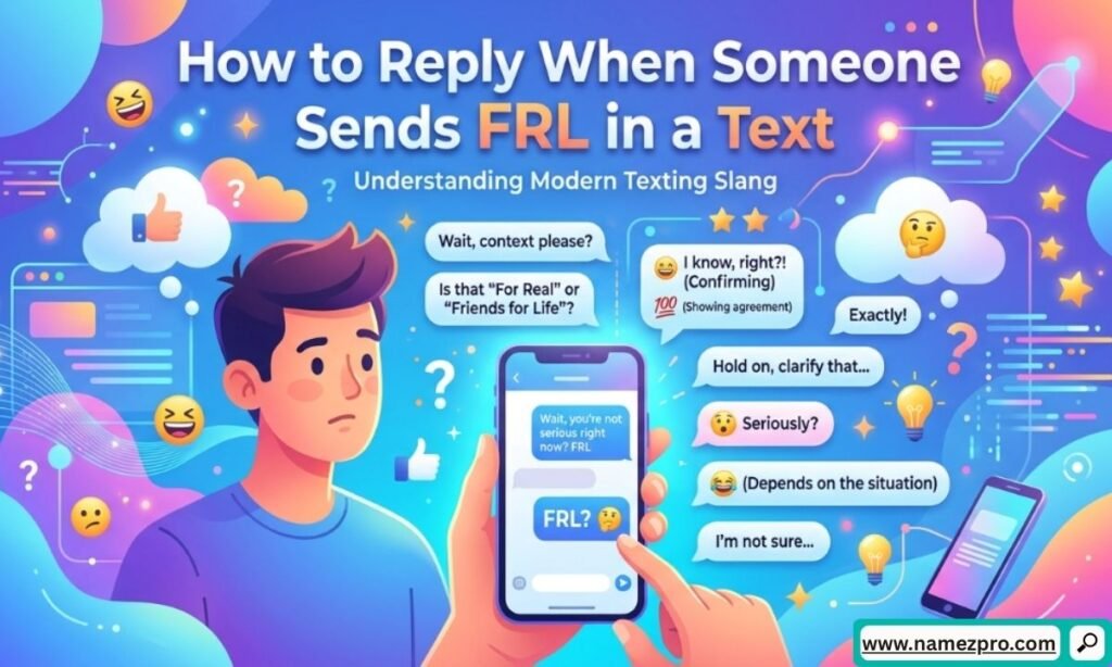 How to reply to FRL in text messages with social media chat examples and internet slang responses