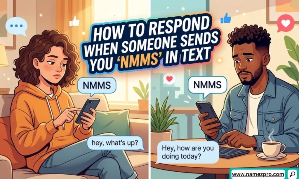 How to respond to NMMS in text messages with social media chat replies and texting slang examples
