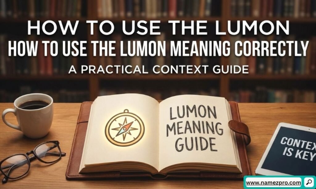 Flowchart infographic helping readers use context clues to tell whether Lumon refers to the Severance company, the Finnish glass brand, or literary symbolism.